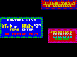 Mega-Bucks (ZX Spectrum) screenshot: Control details