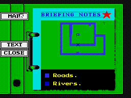 Battle Command (ZX Spectrum) screenshot: Strategic map