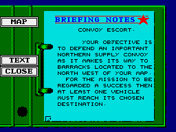Battle Command (ZX Spectrum) screenshot: Another mission plan