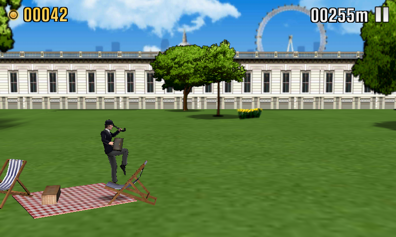 Monty Python's The Ministry of Silly Walks (Android) screenshot: In the park