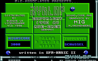 Zyklop (Atari ST) screenshot: Title screen
