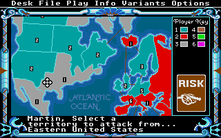The Computer Edition of Risk: The World Conquest Game (Atari ST) screenshot: Waiting for the day when we attack