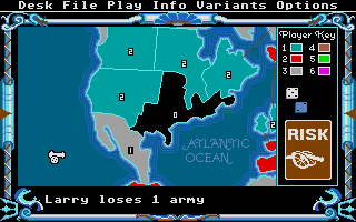 The Computer Edition of Risk: The World Conquest Game (Atari ST) screenshot: We've won that one