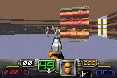 Dark Arena (Game Boy Advance) screenshot: Using the hand laser, which is the starting weapon on some hybrids