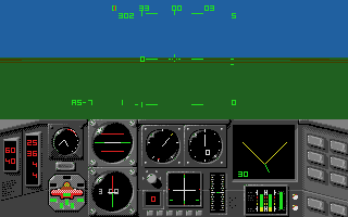 MiG-29 Fulcrum (Atari ST) screenshot: Over a field