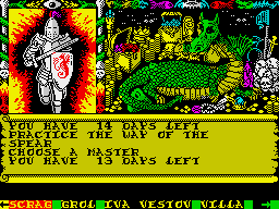 Swords & Sorcery (ZX Spectrum) screenshot: That's not why I chose it first, of course...