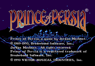 Prince of Persia (SEGA CD) screenshot: Title screen