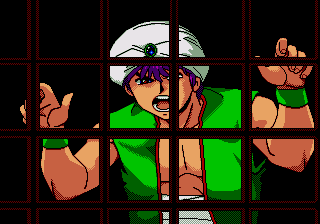 Prince of Persia (SEGA CD) screenshot: The prince preparing to do his "constipated tiger" move on the prison bars