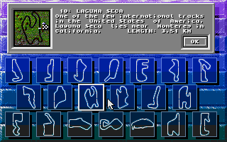 No Second Prize (Atari ST) screenshot: Some classic races have been held at Laguna