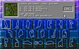 No Second Prize (Atari ST) screenshot: Track information