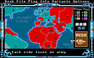 The Computer Edition of Risk: The World Conquest Game (Atari ST) screenshot: There isn't always a winner