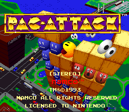 Pac-Attack (SNES) screenshot: European title screen