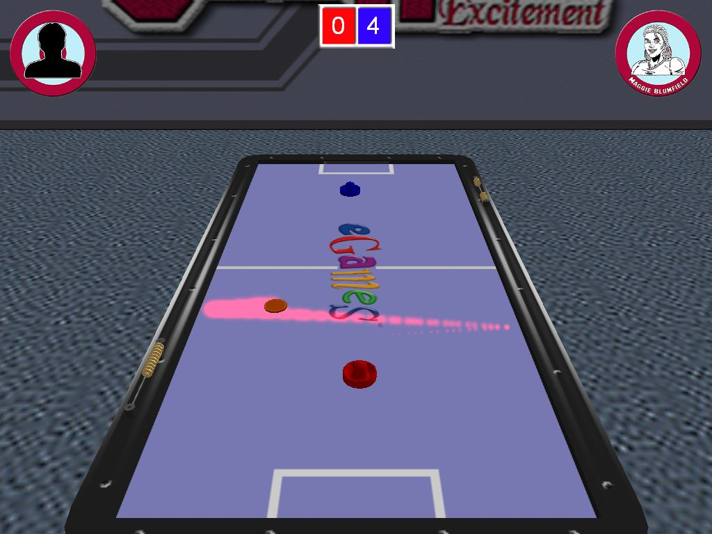 GameRoom Excitement (Windows) screenshot: Air Hockey: Playing the fastest table on the highest graphic setting supported by the game