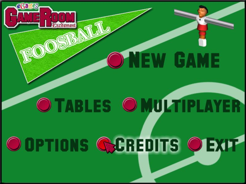 GameRoom Excitement (Windows) screenshot: Foosball: The game menu