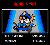 Mappy (Game Gear) screenshot: Game over