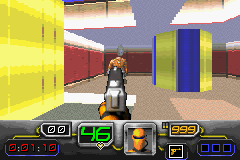 Dark Arena (Game Boy Advance) screenshot: Despite its name, Dark Arena is one of the more colorful shooters out there.