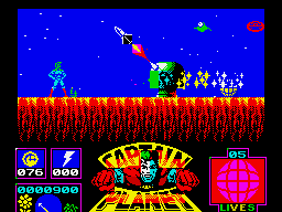 Captain Planet and the Planeteers (ZX Spectrum) screenshot: Watch the rockets