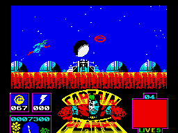 Captain Planet and the Planeteers (ZX Spectrum) screenshot: Hit the satellite