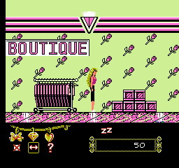 Barbie (NES) screenshot: Part three of the mall: boutique