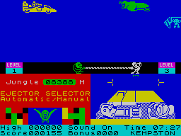 Danger Mouse in Double Trouble (ZX Spectrum) screenshot: Shoot them down by moving up and down the screen