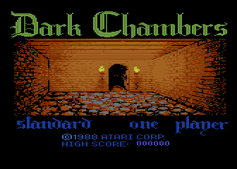 Dark Chambers (Atari 8-bit) screenshot: Title screen
