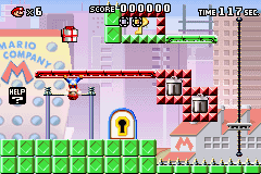 Mario vs. Donkey Kong (Game Boy Advance) screenshot: Use the bars to gather momentum to jump up