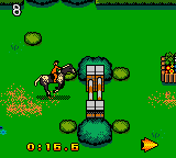 Mary-Kate and Ashley: Winner's Circle (Game Boy Color) screenshot: Preparing to jump.