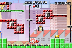 Mario vs. Donkey Kong (Game Boy Advance) screenshot: Spikes are very harmful