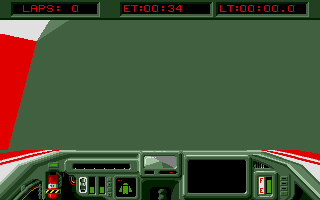 Powerdrome (Atari ST) screenshot: Staring at the ground, better aim upwards