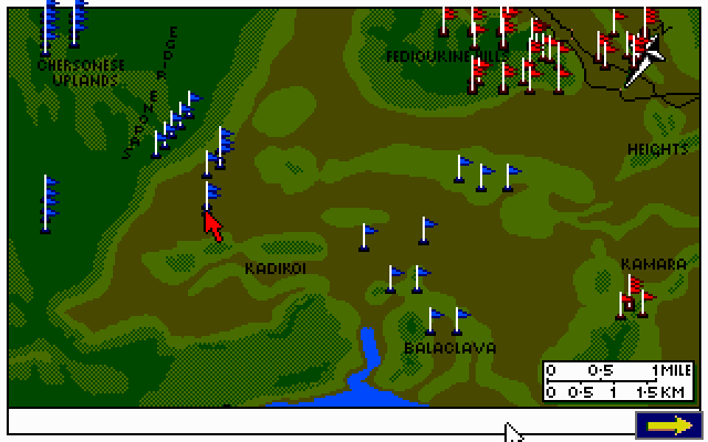 The Charge of the Light Brigade (DOS) screenshot: Battle map