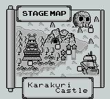 Mystical Ninja Starring Goemon (Game Boy) screenshot: Stage map