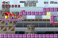 Mario vs. Donkey Kong (Game Boy Advance) screenshot: A bonus level where you herd the mini Marios like Lemmings