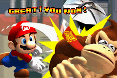 Mario vs. Donkey Kong (Game Boy Advance) screenshot: Great you won
