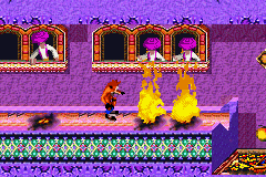 Crash Bandicoot 2: N-Tranced (Game Boy Advance) screenshot: Crash continues his journey, but he's suddenly surrounded by some fire-spitting bad guys!