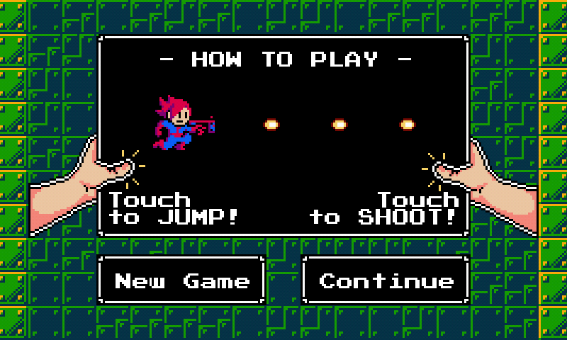 Jump'N'Shoot Attack (Android) screenshot: Menu