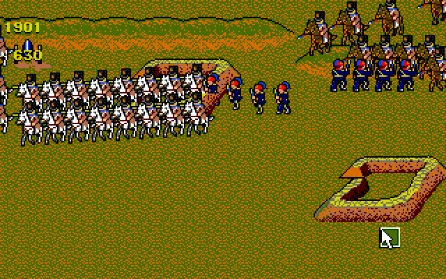The Charge of the Light Brigade (DOS) screenshot: Russian lancers sweep past the entrenched Turkish positions