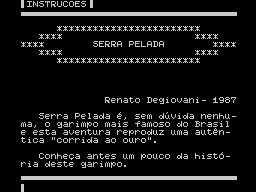 Serra Pelada (ZX Spectrum) screenshot: Instructions