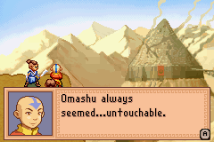 Avatar: The Last Airbender - The Burning Earth (Game Boy Advance) screenshot: Aang and crew reach Omashu...finally