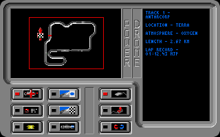 Powerdrome (Atari ST) screenshot: Details of a more advanced course