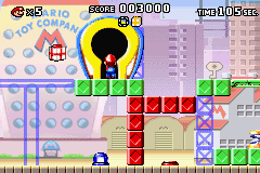 Mario vs. Donkey Kong (Game Boy Advance) screenshot: Use the key to get to the next level