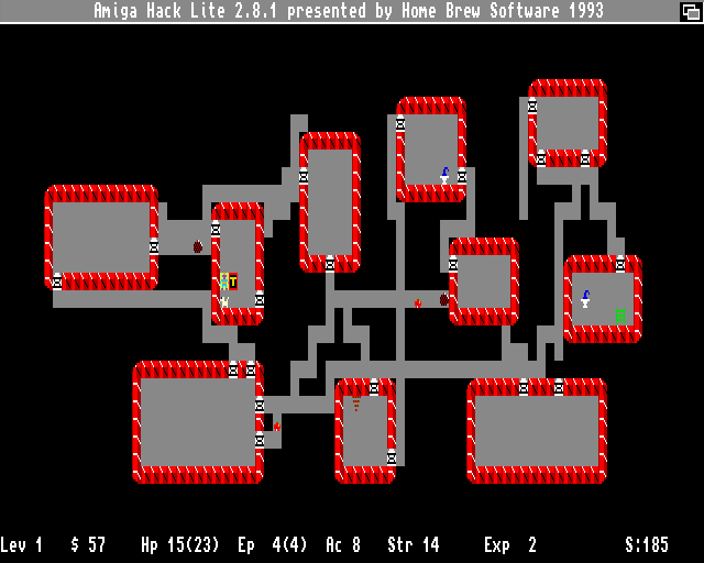 Hack Lite (Amiga) screenshot: Most of this level has been explored