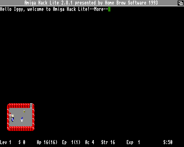 Hack Lite (Amiga) screenshot: This time, I'm a samurai