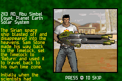 Serious Sam (Game Boy Advance) screenshot: A mission briefing