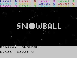 Snowball (ZX Spectrum) screenshot: Loading screen