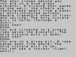 Snowball (ZX Spectrum) screenshot: The only way is up