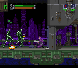 Phantom 2040 (SNES) screenshot: What a waste of these nice robots !