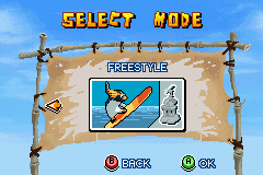 Surf's Up (Game Boy Advance) screenshot: Selecting mode on Championship