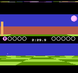 Ballblazer (NES) screenshot: Trying to get to the goal again