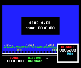 Volguard (MSX) screenshot: Game over