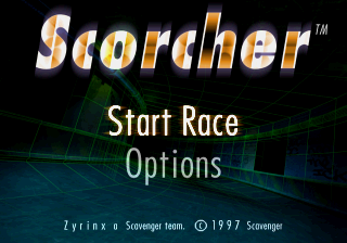 Scorcher (SEGA Saturn) screenshot: Main menu.